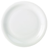 Click for a bigger picture.Genware Porcelain Narrow Rim Plate 24cm/ 9.25"