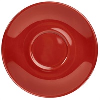 Click for a bigger picture.Genware Porcelain Red Saucer 12cm/ 4.75"