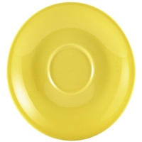 Click for a bigger picture.Genware Porcelain Yellow Saucer 12cm