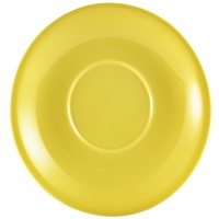 Click for a bigger picture.Genware Porcelain Yellow Saucer 16cm
