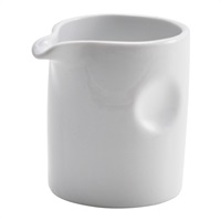 Click for a bigger picture.Genware Porcelain Pinched Solid Milk Jug 8.5cl/ 3oz