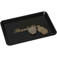 Click for a bigger picture.Tip Tray Thank You 4.1/2"X6.1/2" Black