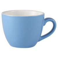 Click for a bigger picture.Genware Porcelain Blue Bowl Shaped Cup 9cl/3oz