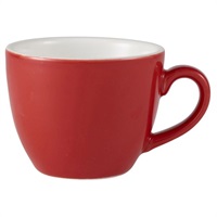 Click for a bigger picture.Genware Porcelain Red Bowl Shaped Cup 9cl/ 3oz