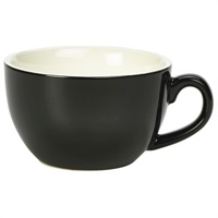 Click for a bigger picture.Genware Porcelain Black Bowl Shaped Cup 17.5cl/6oz