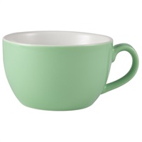 Click for a bigger picture.Genware Porcelain Green Bowl Shaped Cup 17.5cl/6oz