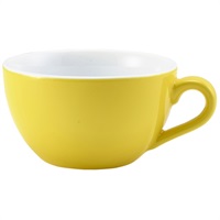 Click for a bigger picture.Genware Porcelain Yellow Bowl Shaped Cup 17.5cl/6oz