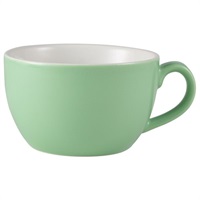 Click for a bigger picture.Genware Porcelain Green Bowl Shaped Cup 25cl/ 8.75oz