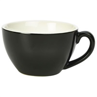 Click for a bigger picture.Genware Porcelain Black Bowl Shaped Cup 34cl/12oz
