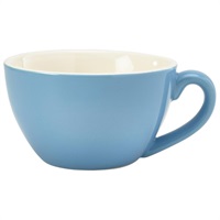 Click for a bigger picture.Genware Porcelain Blue Bowl Shaped Cup 34cl/ 12oz