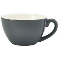 Click for a bigger picture.Genware Porcelain Grey Bowl Shaped Cup 34cl/ 12oz