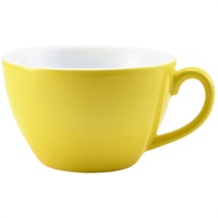 Click for a bigger picture.Genware Porcelain Yellow Bowl Shaped Cup 34cl/12oz