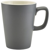 Click for a bigger picture.Genware Porcelain Matt Grey Latte Mug 34cl/12oz