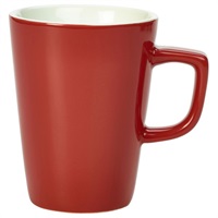 Click for a bigger picture.Genware Porcelain Red Latte Mug 34cl/ 12oz