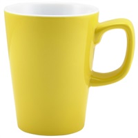 Click for a bigger picture.Genware Porcelain Yellow Latte Mug 34cl/12oz