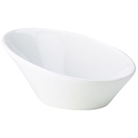 Click for a bigger picture.Genware Porcelain Oval Sloping Bowl 16cm/6.25"