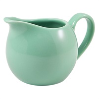 Click for a bigger picture.Genware Porcelain Green Jug 14cl/5oz