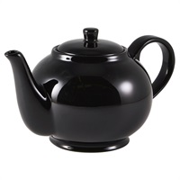 Click for a bigger picture.Genware Porcelain Black Teapot 45cl/15.75oz