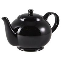 Click for a bigger picture.Genware Porcelain Black Teapot 45cl/ 15.75oz