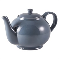 Click for a bigger picture.Genware Porcelain Grey Teapot 45cl/15.75oz