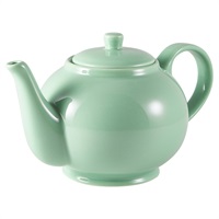 Click for a bigger picture.Genware Porcelain Green Teapot 45cl/15.75oz