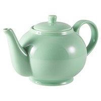 Click for a bigger picture.Genware Porcelain Green Teapot 45cl/ 15.75oz