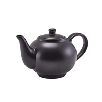 Click for a bigger picture.GenWare Porcelain Matt Black Teapot 45cl/ 15.75oz