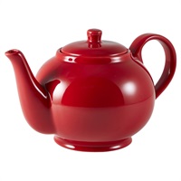 Click for a bigger picture.Genware Porcelain Red Teapot 45cl/15.75oz