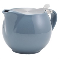 Click for a bigger picture.GenWare Porcelain Grey Teapot with St/St Lid & Infuser 50cl/17.6oz