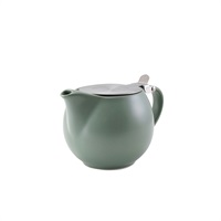 Click for a bigger picture.GenWare Porcelain Matt Sage Teapot with St/St Lid & Infuser 50cl/ 17.6oz