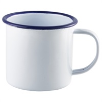 Click for a bigger picture.Enamel Mug White with Blue Rim 36cl/12.5oz