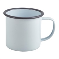 Click for a bigger picture.Enamel Mug White with Grey Rim 36cl/12.5oz