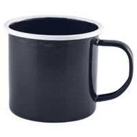 Click for a bigger picture.Enamel Mug Black with White Rim 36cl/12.5oz