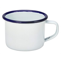 Click for a bigger picture.Enamel Mug White With Blue Rim 12cl/4.2oz