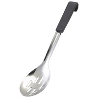 Click for a bigger picture.GenWare Black Handled Slotted Serving Spoon 34cm
