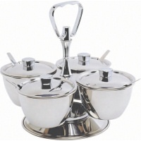 Click for a bigger picture.GenWare Stainless Steel Revolving Relish Server 4-Way