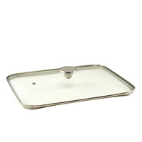 Click for a bigger picture.GenWare Glass Lid For Cast Aluminium Roaster 40 x 27cm