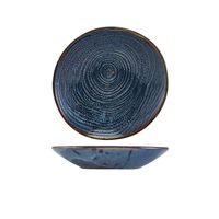 Click for a bigger picture.Terra Porcelain Aqua Blue Organic Coupe Bowl 21.5cm