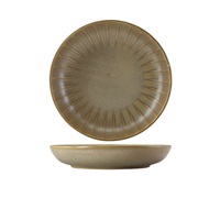 Click for a bigger picture.Terra Porcelain Matt Grey Scalloped Coupe Bowl 25.4cm