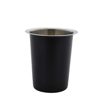 Click for a bigger picture.GenWare Stainless Steel Black Cutlery Cylinder