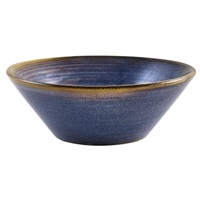 Click for a bigger picture.Terra Porcelain Aqua Blue Conical Bowl 14cm