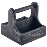 Click for a bigger picture.Small Black Wooden Table Caddy