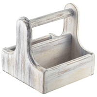 Click for a bigger picture.Small White Wooden Table Caddy