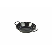 Click for a bigger picture.Black Enamel Miniature Paella Pan 12cm