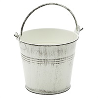 Click for a bigger picture.Galvanised Steel Serving Bucket 10cm Dia White Wash