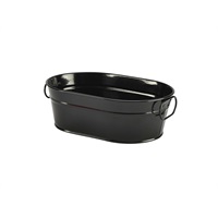 Click for a bigger picture.Galvanised Steel Serving Bucket Black 23 x 15 x 7cm
