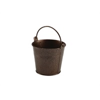 Click for a bigger picture.Galvanised Steel Hammered Serving Bucket 10cm Dia Copper