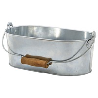 Click for a bigger picture.Galvanised Steel Oval Table Caddy 28x15.5x10cm