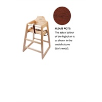 Click for a bigger picture.Wooden High Chair - Dark Wood
