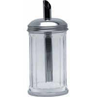 Click for a bigger picture.Sugar Pourer Clear Glass Base S/ St. Tube Top